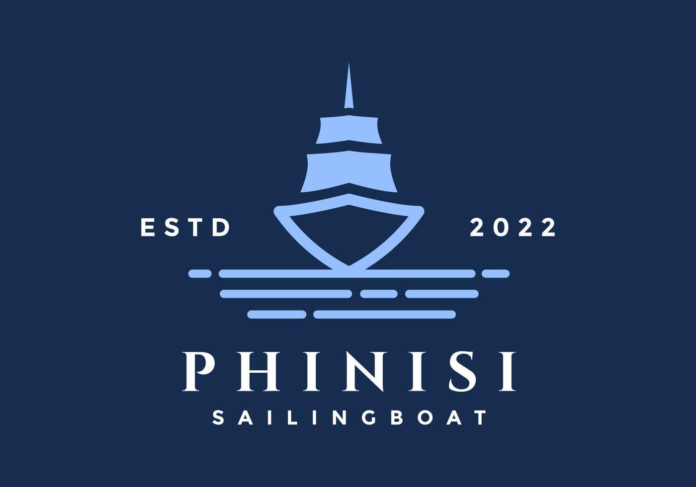 Phinisi sailing ship logo suitable for company symbol. vector