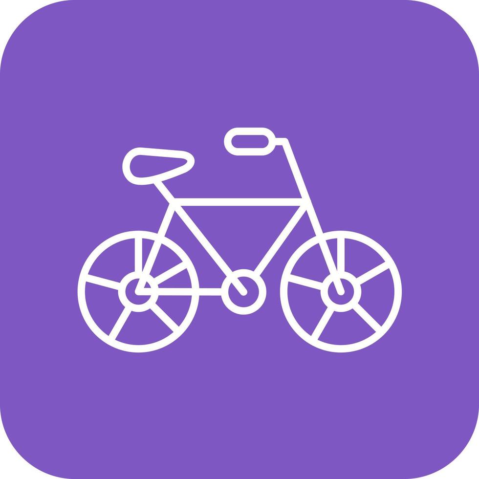 Bicycle Line Round Corner Background Icons vector