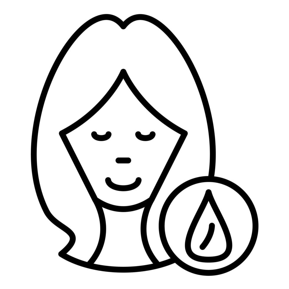 Oily Skin Line Icon vector
