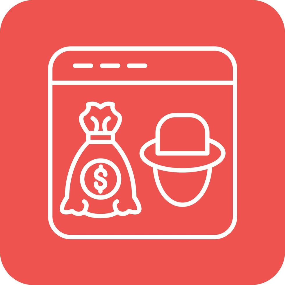Robbery Line Round Corner Background Icons vector