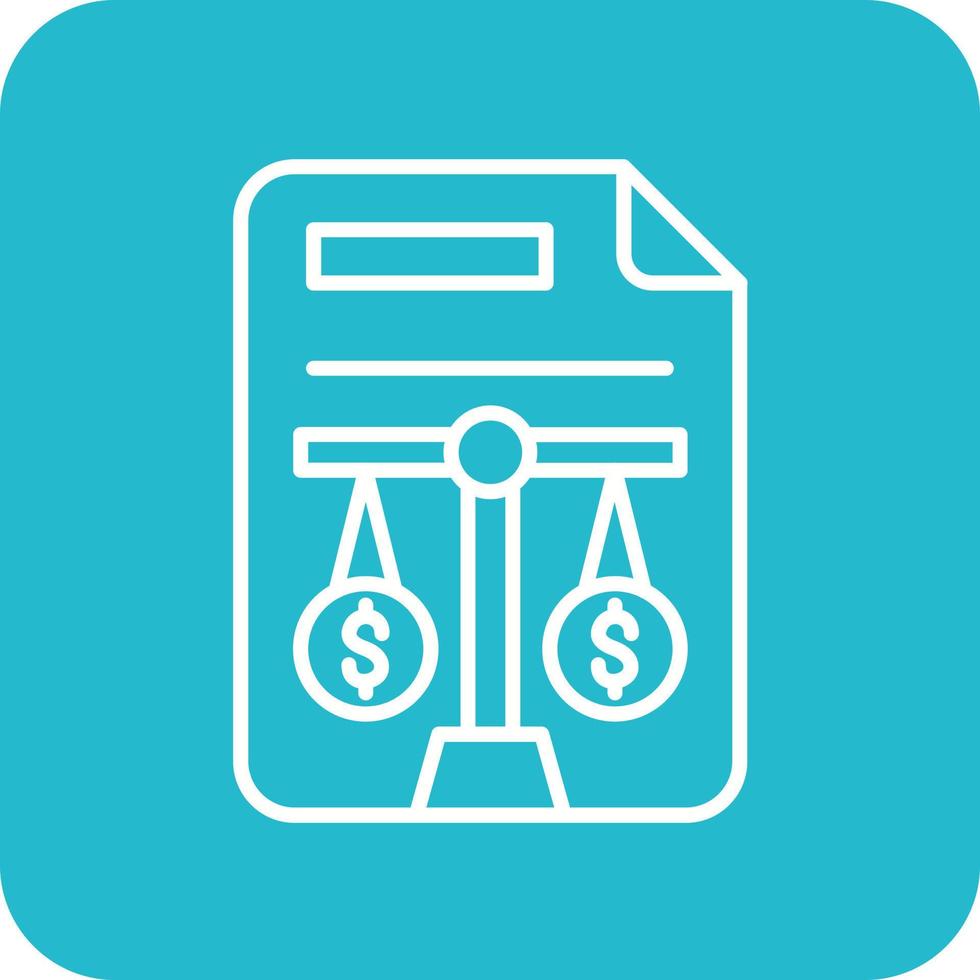 Balance Sheet Line Round Corner Background Icons vector