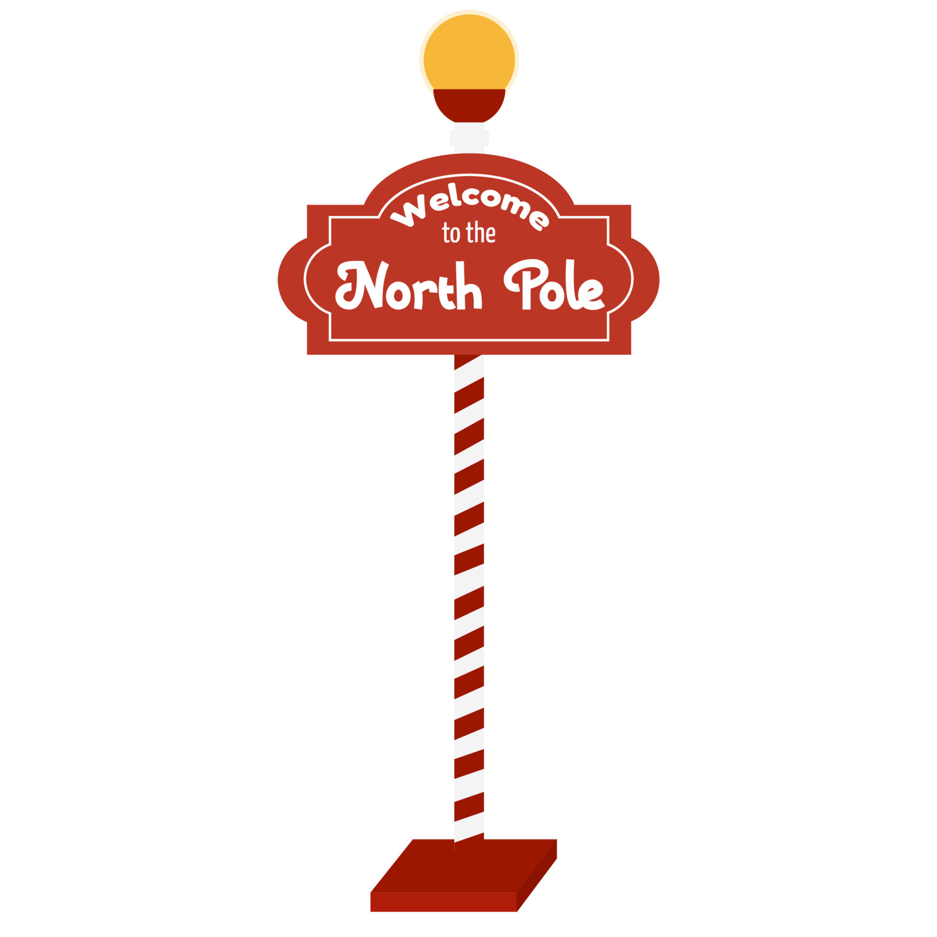 Light Up North Pole Sign Clipart