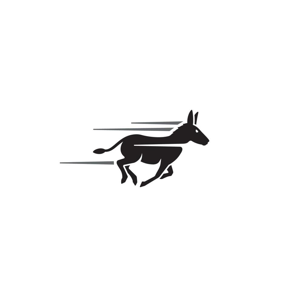 diseño de logotipo o icono de burro vector