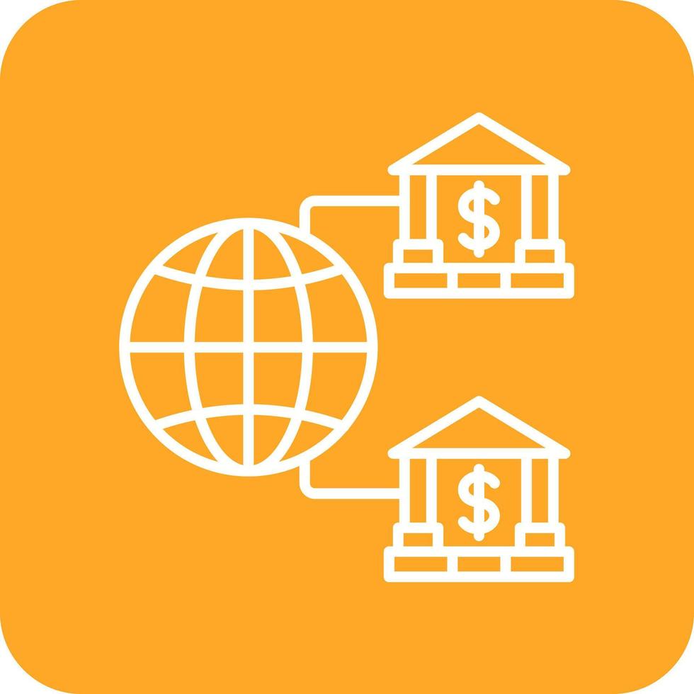 Internet Banking Line Round Corner Background Icons vector
