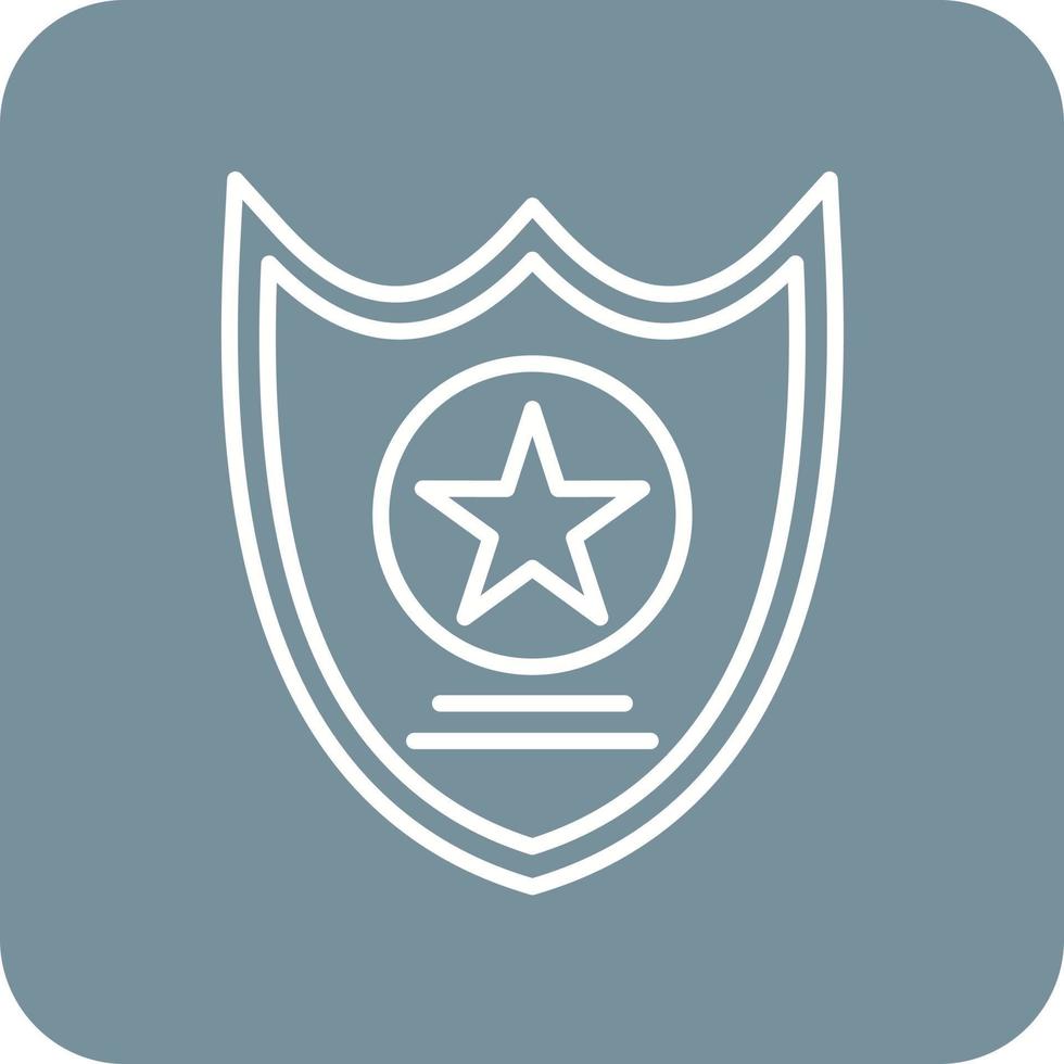 Sheriff Badge Line Round Corner Background Icons vector