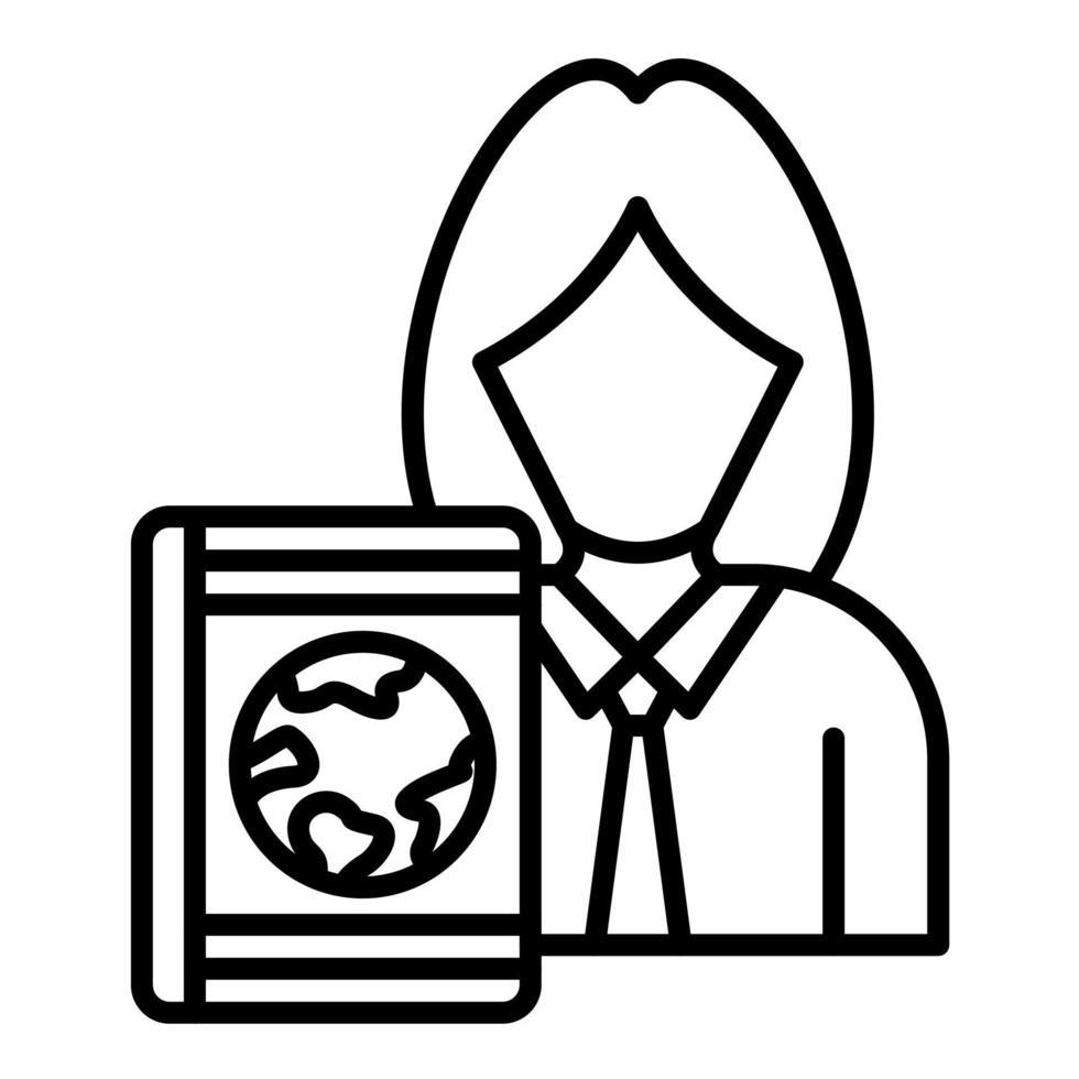Travel Agent Female Line Icon vector