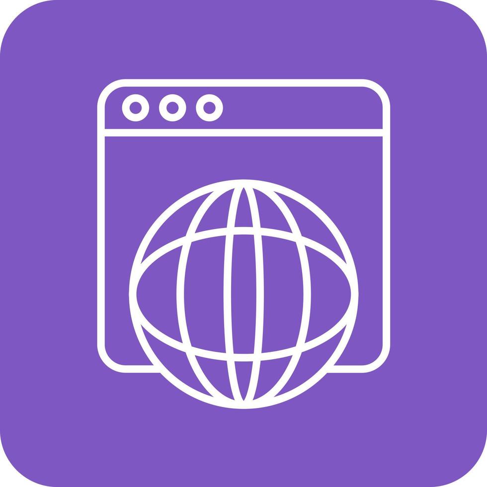 Internet Line Round Corner Background Icons vector