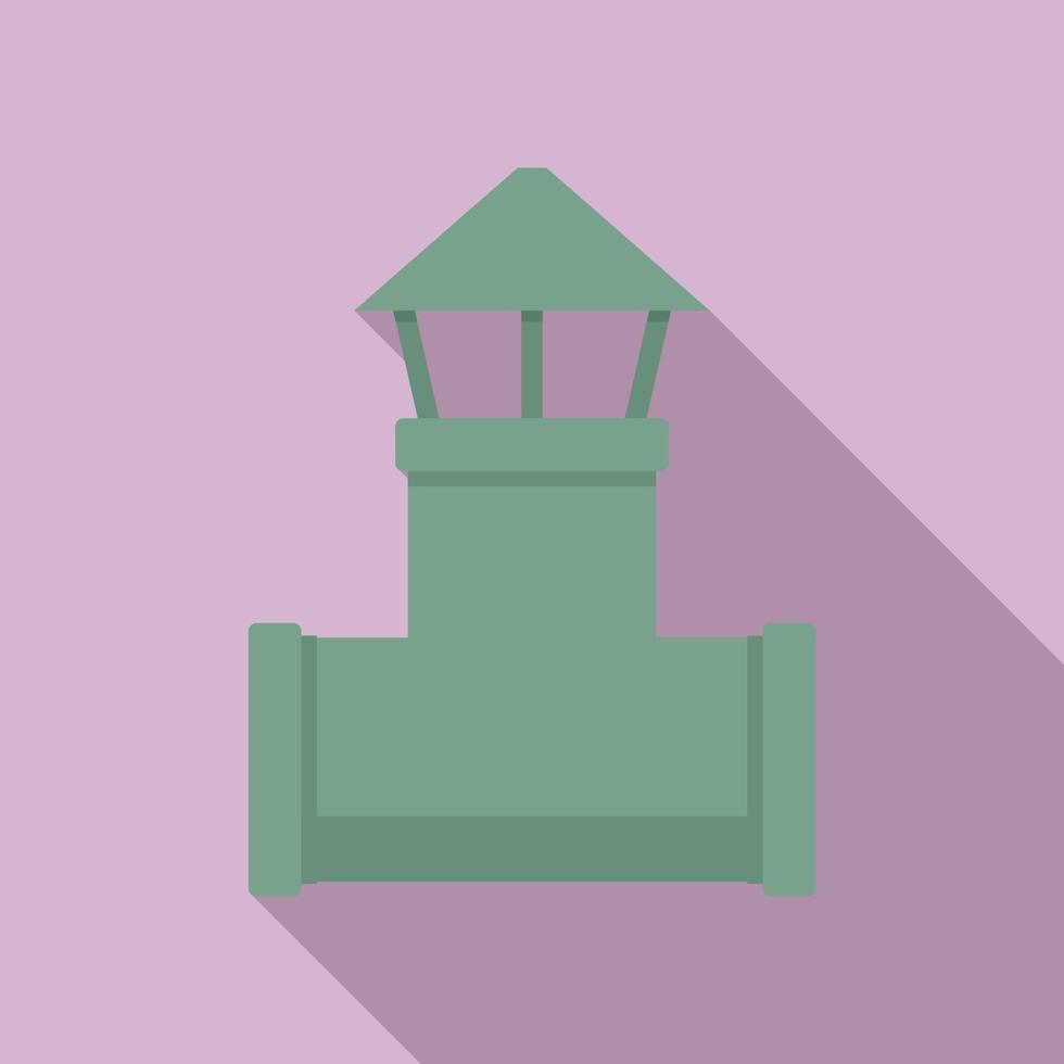 Ventilation pipe icon, flat style vector