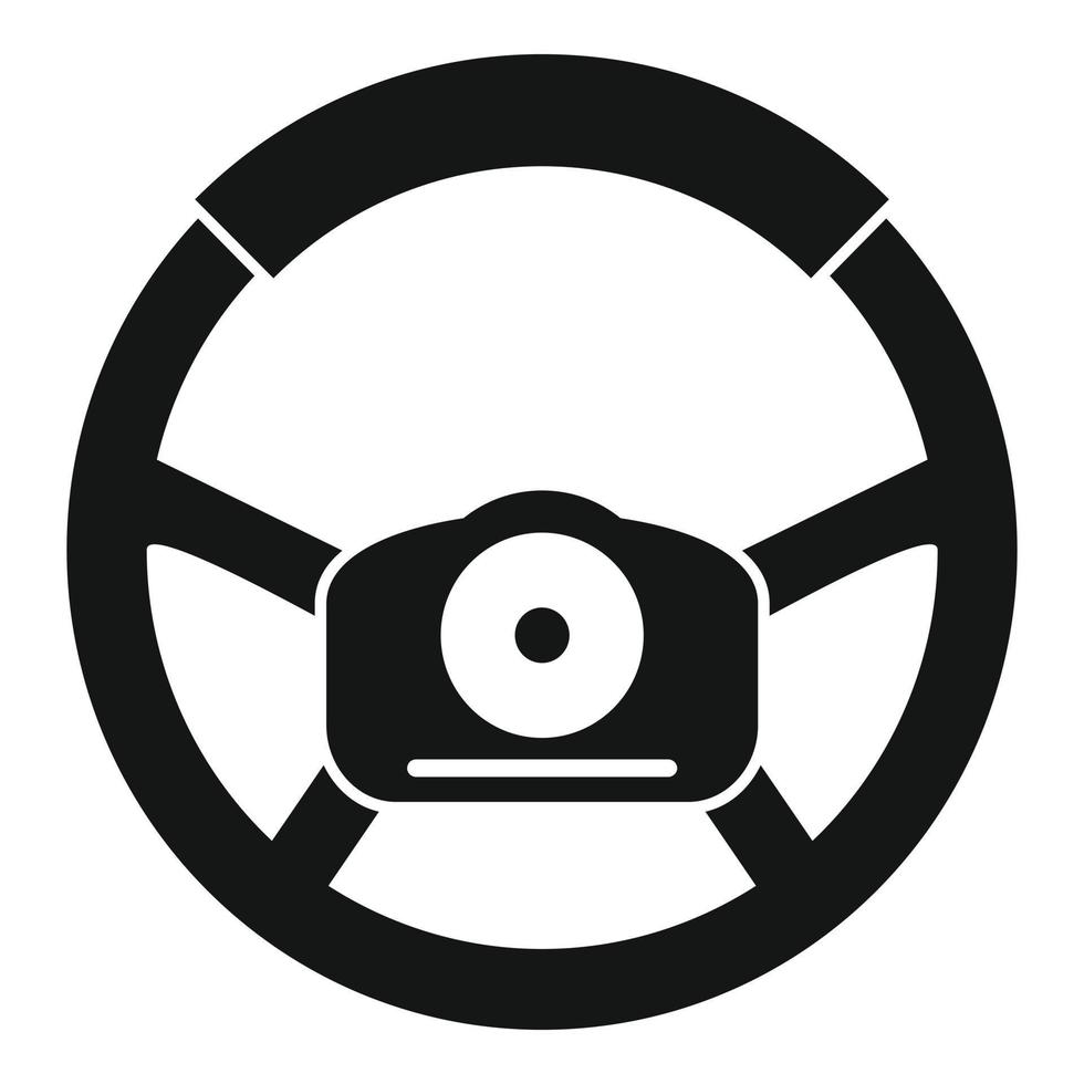 Handle steering wheel icon, simple style vector