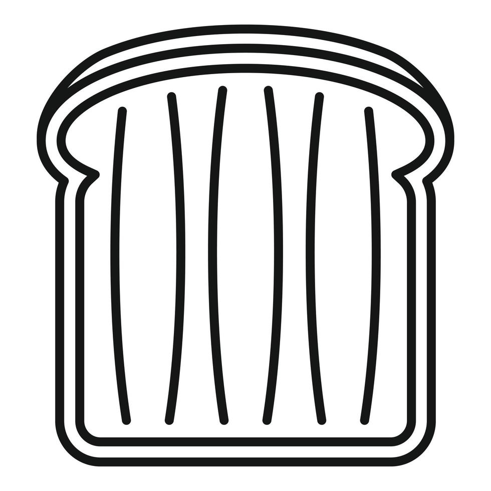 Bread toast icon, outline style vector