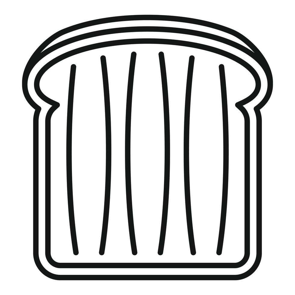 Bread toast icon, outline style vector