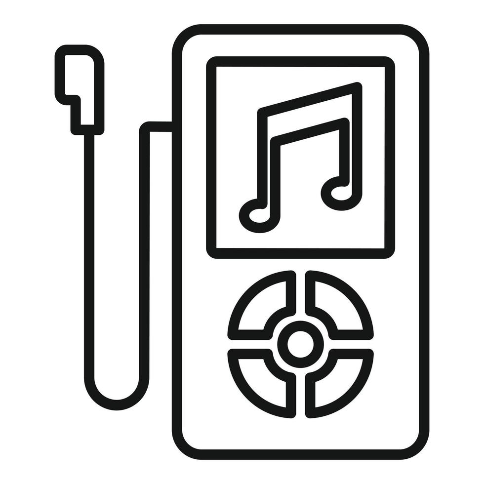 Music player icon, outline style vector