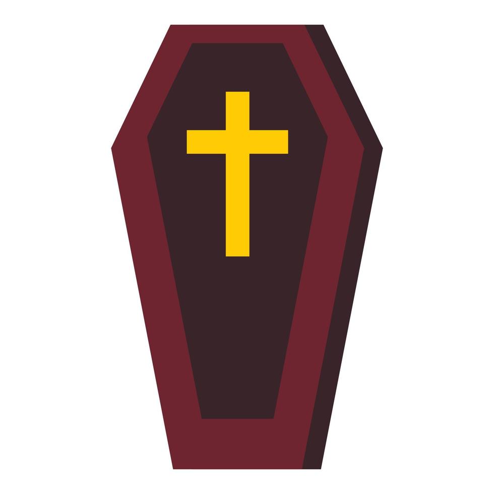 Coffin icon, flat style vector