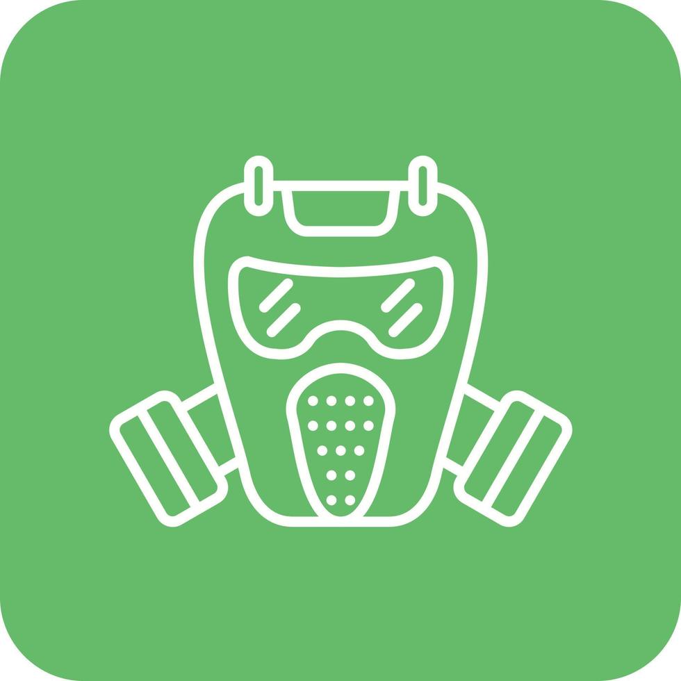 Gas Mask Line Round Corner Background Icons vector