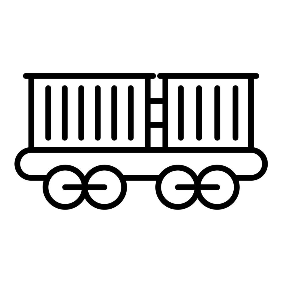 icono de línea de tren de carga vector