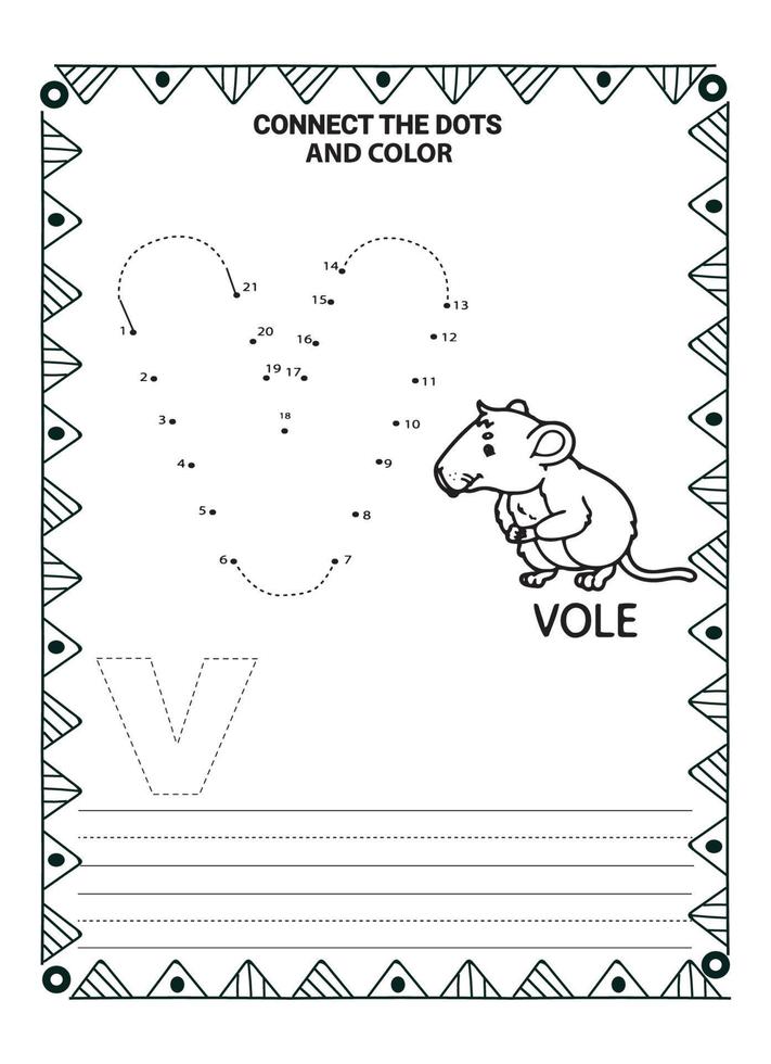 Alphabet Do To Dot And Coloring Page For Kids and Toddlers vector