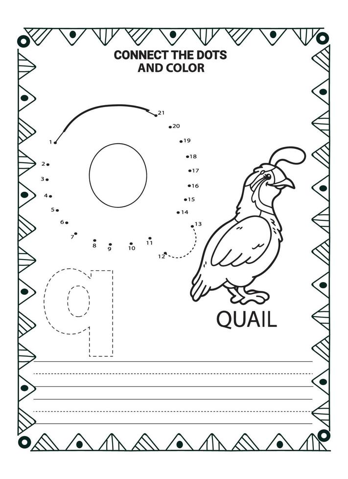 Alphabet Do To Dot And Coloring Page For Kids and Toddlers vector