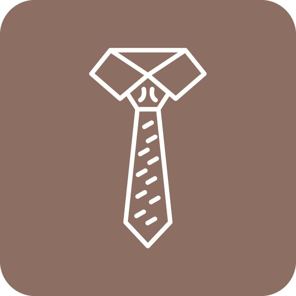 Tie Line Round Corner Background Icons vector