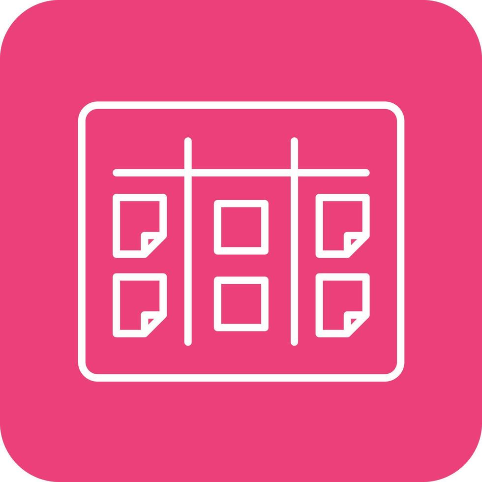 Kanban Line Round Corner Background Icons vector