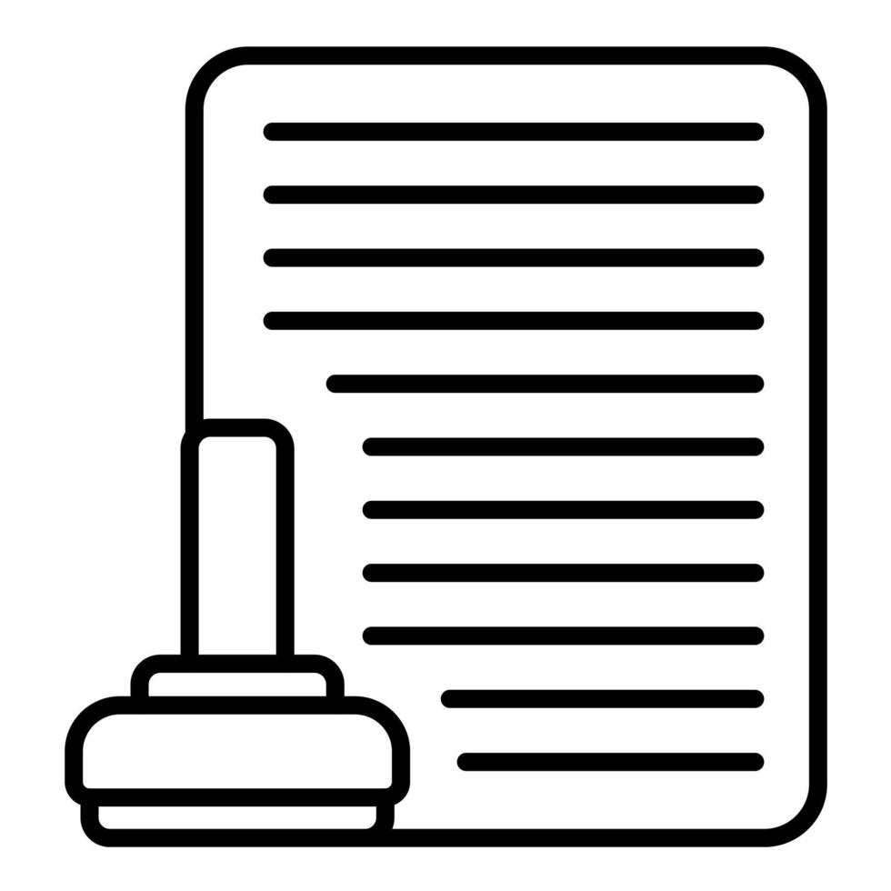 icono de línea de documento legal vector