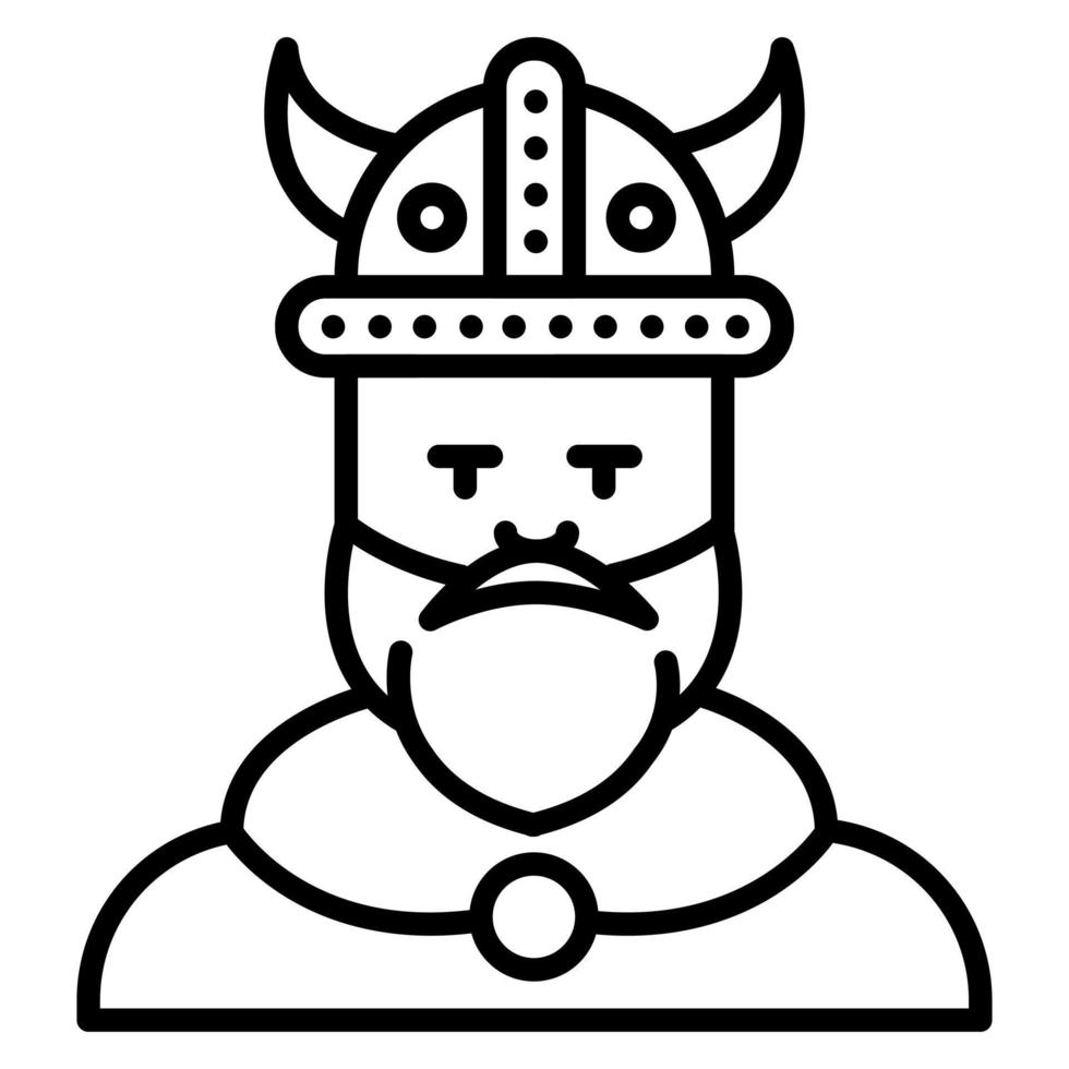 icono de línea de hombre vikingo vector