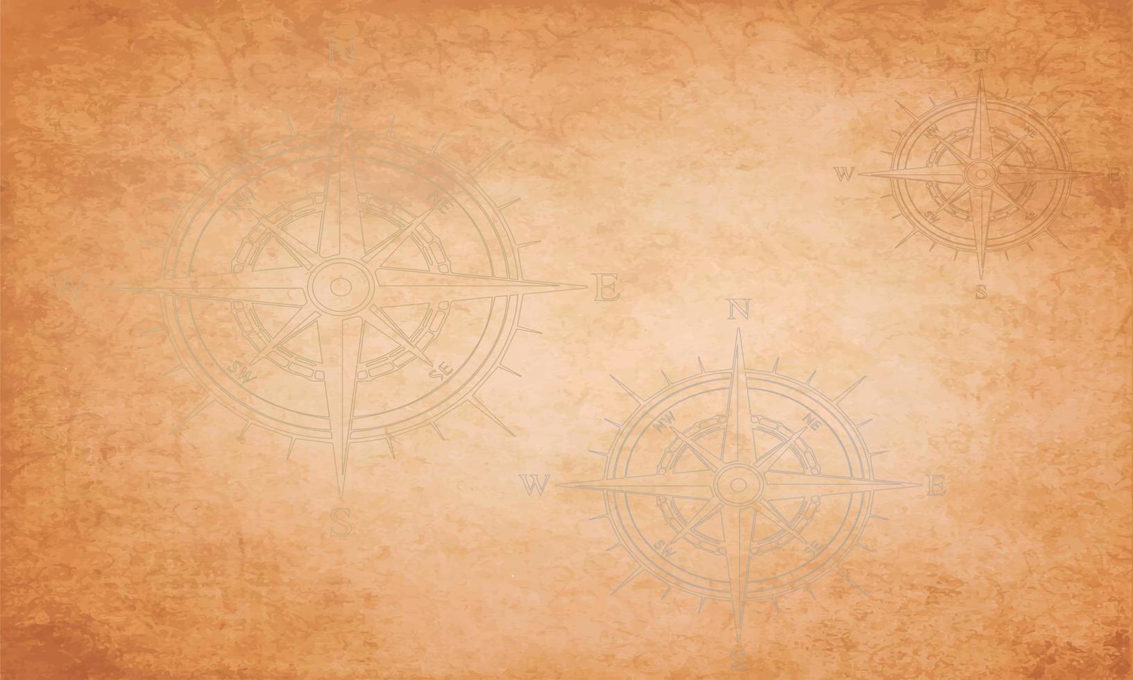 light brown Grunge nautical rose wind compass vintage vector seamless pattern with copy space area old map