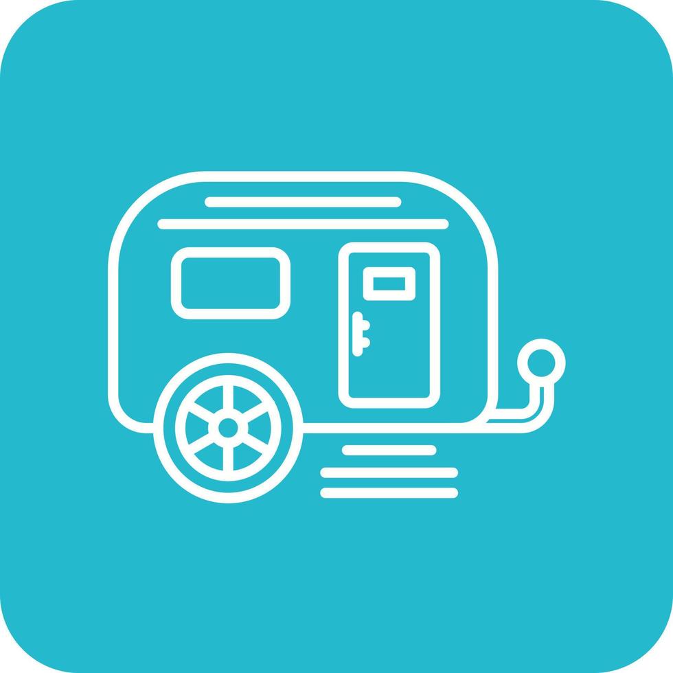 Caravan Line Round Corner Background Icons vector