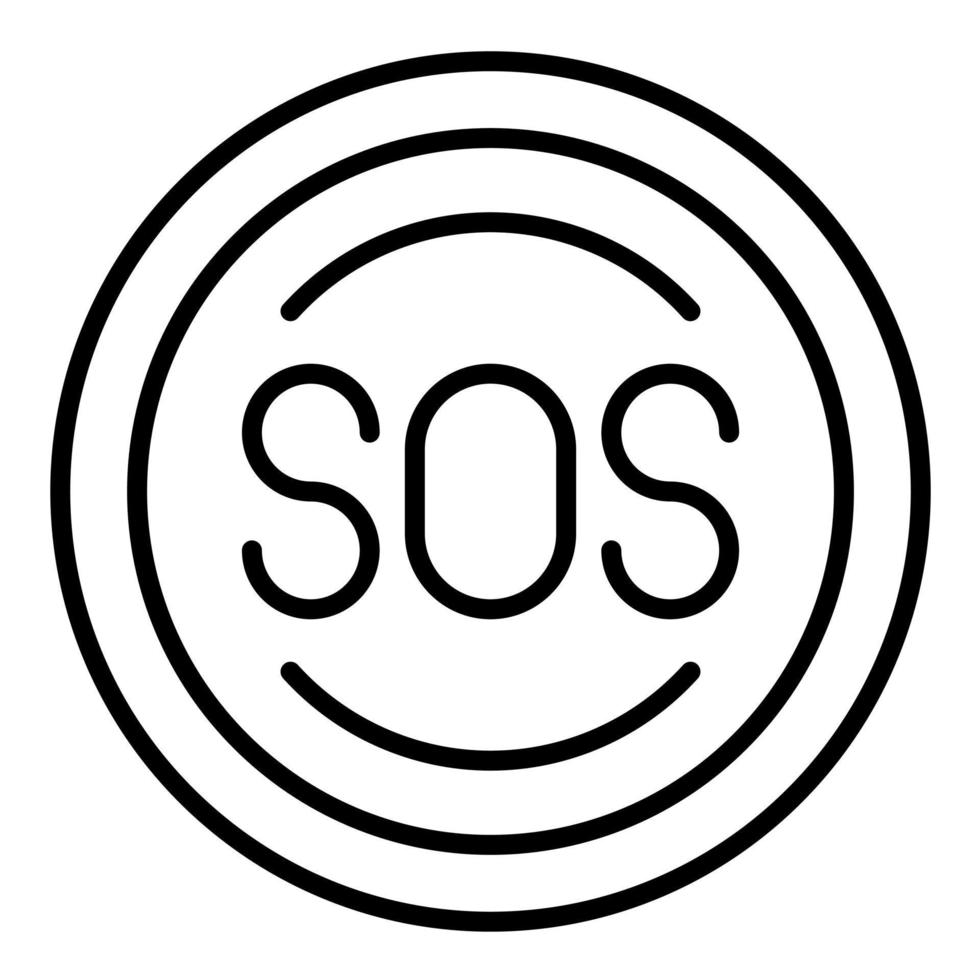 icono de línea sos vector