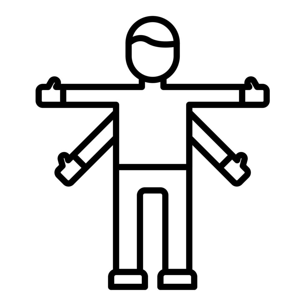 Virtuvian Man Line Icon vector