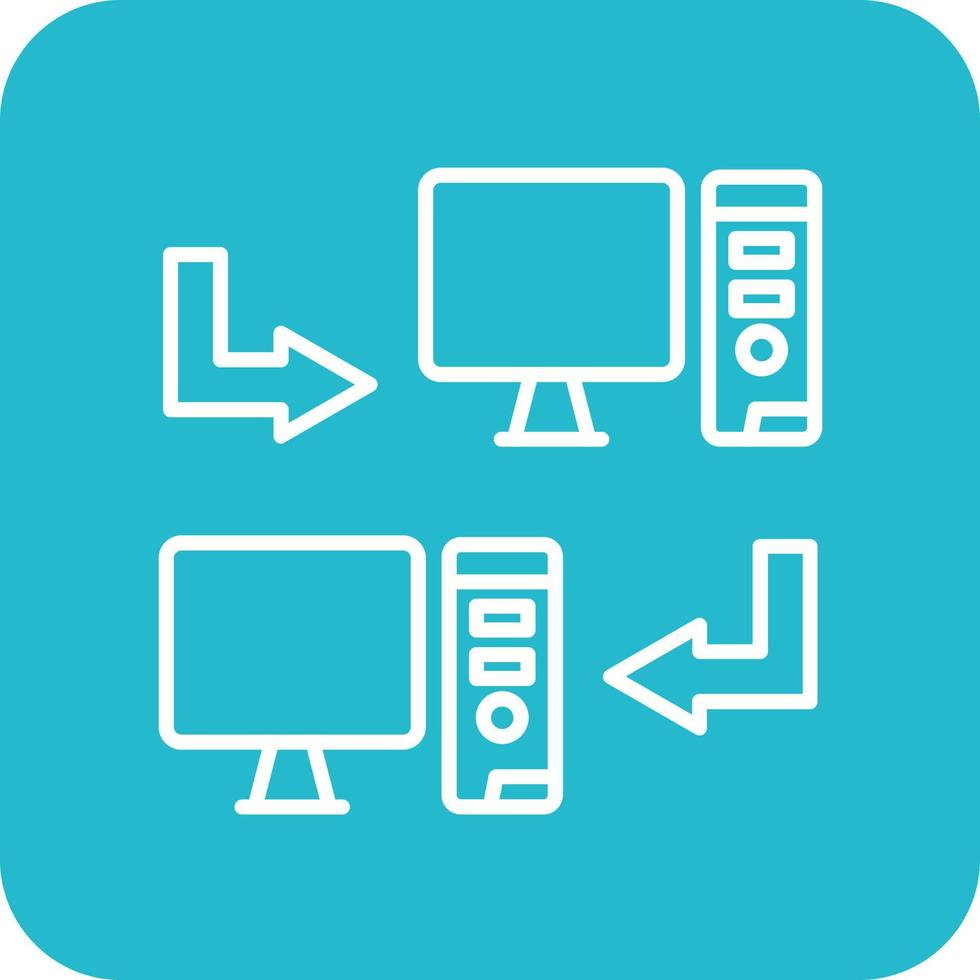 Shared Systems Line Round Corner Background Icons vector