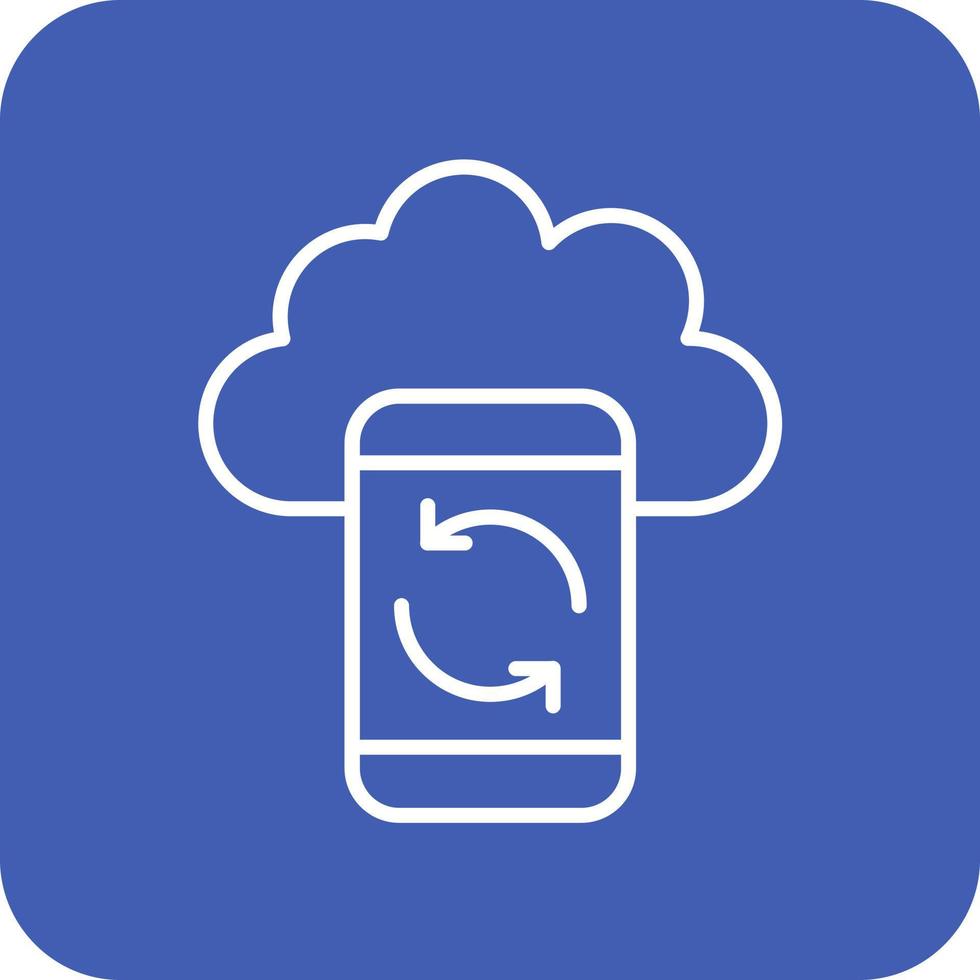 Cloud Sync Line Round Corner Background Icons vector