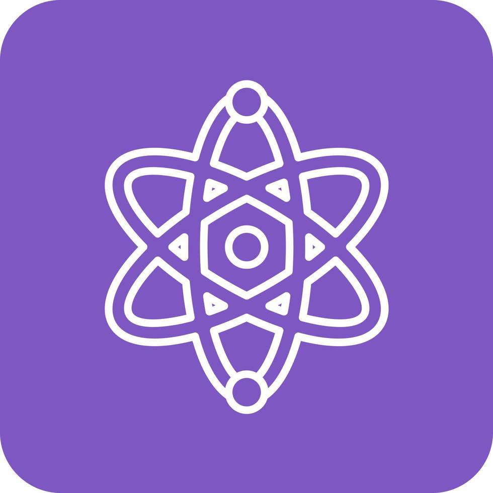 Atom Line Round Corner Background Icons vector