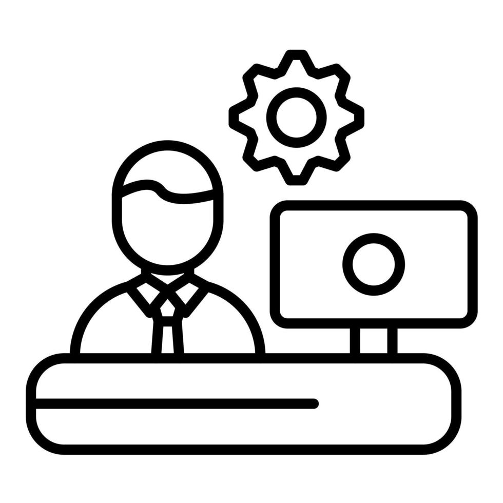 Outsource Management Line Icon vector