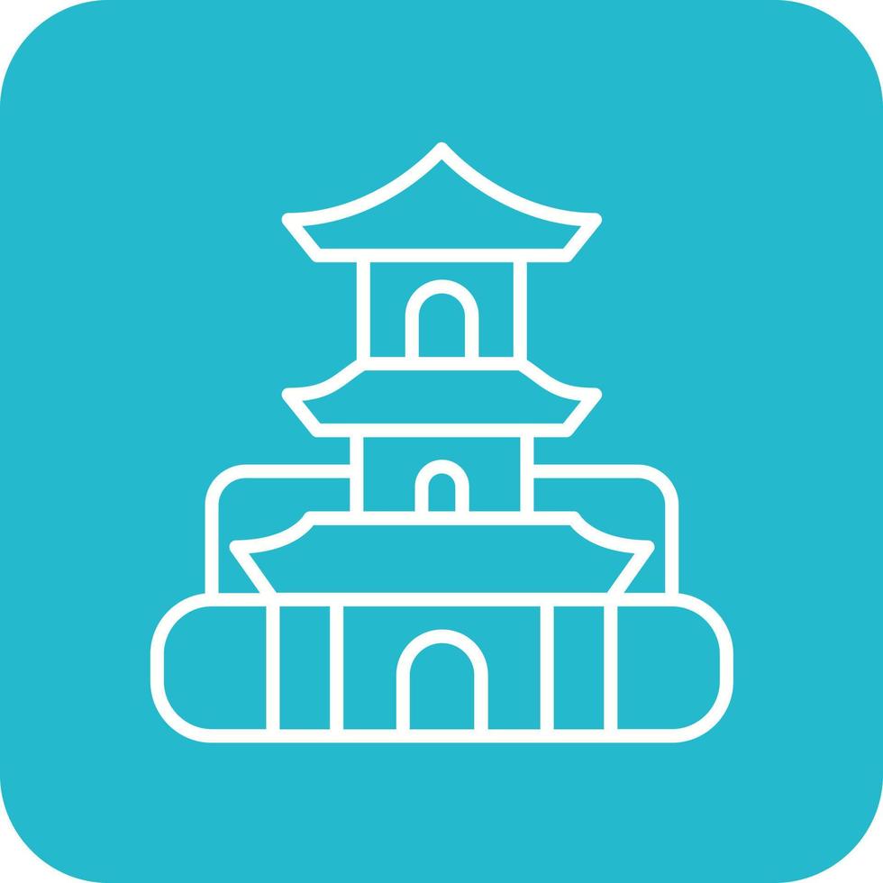 Stupa Line Round Corner Background Icons vector