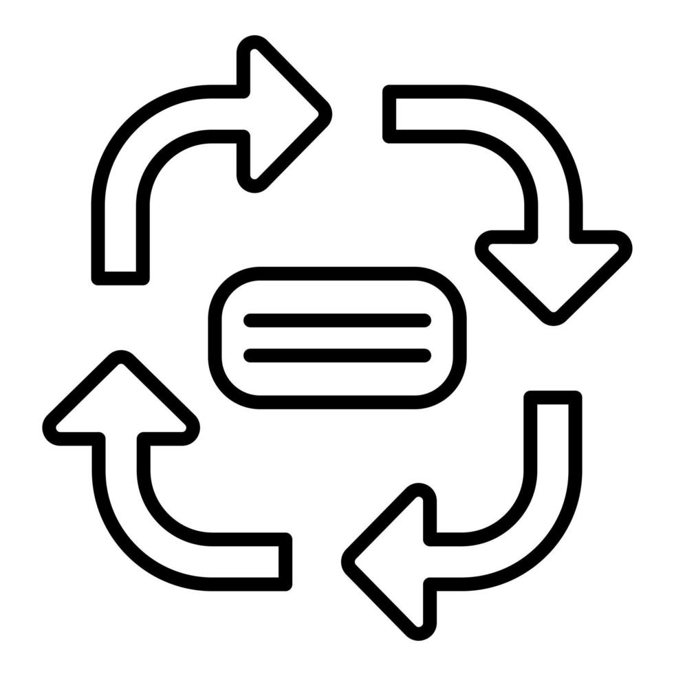 Clockwise Flow Chart Line Icon vector