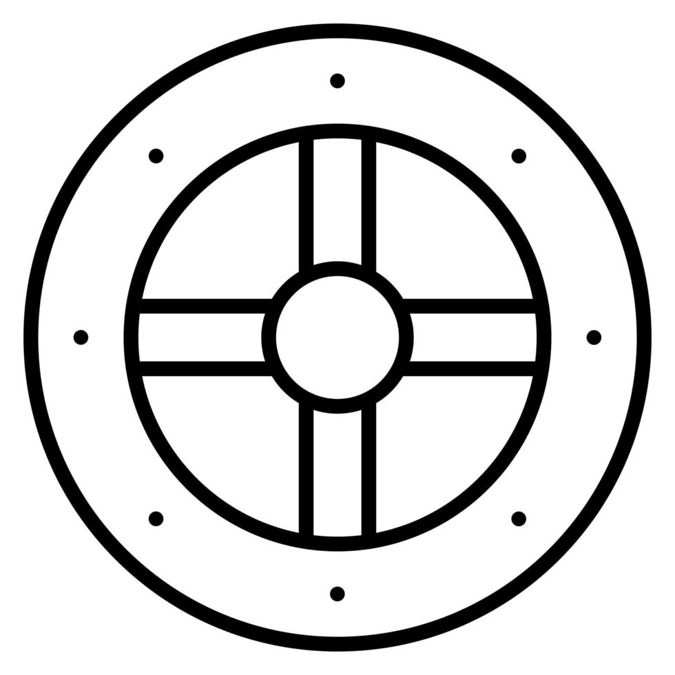 Viking Shield Line Icon vector