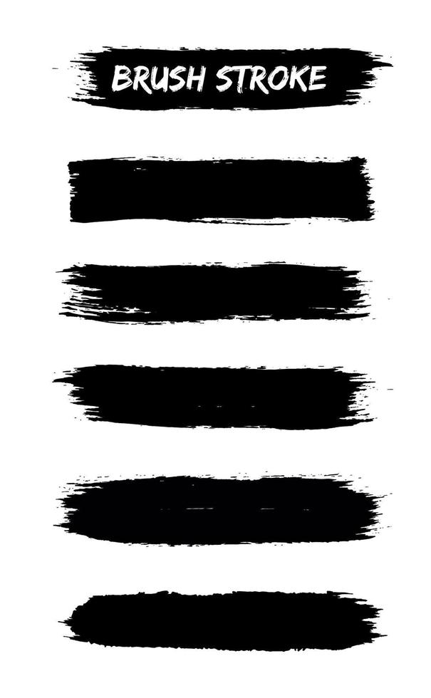 Black paint brush stroke template collection vector