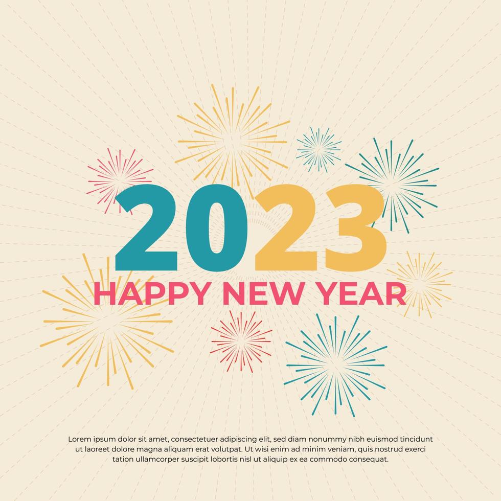 Cheerful happy new year greeting card 2023 celebration background vector