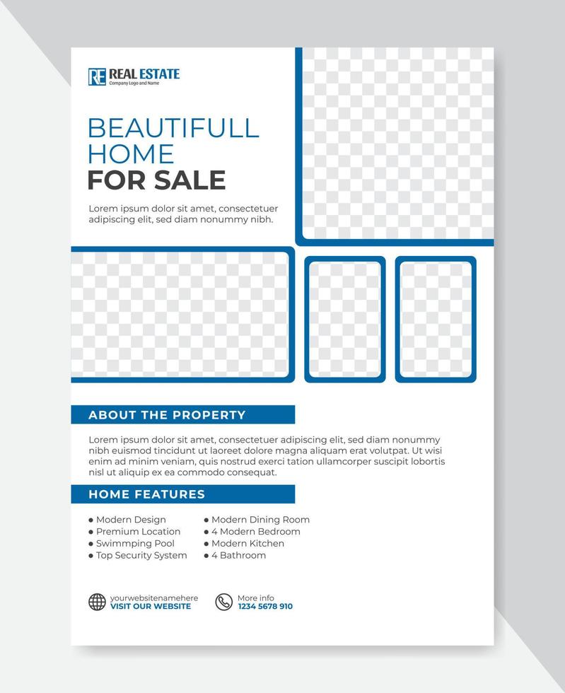 Real estate simple concept vertical flyer template vector