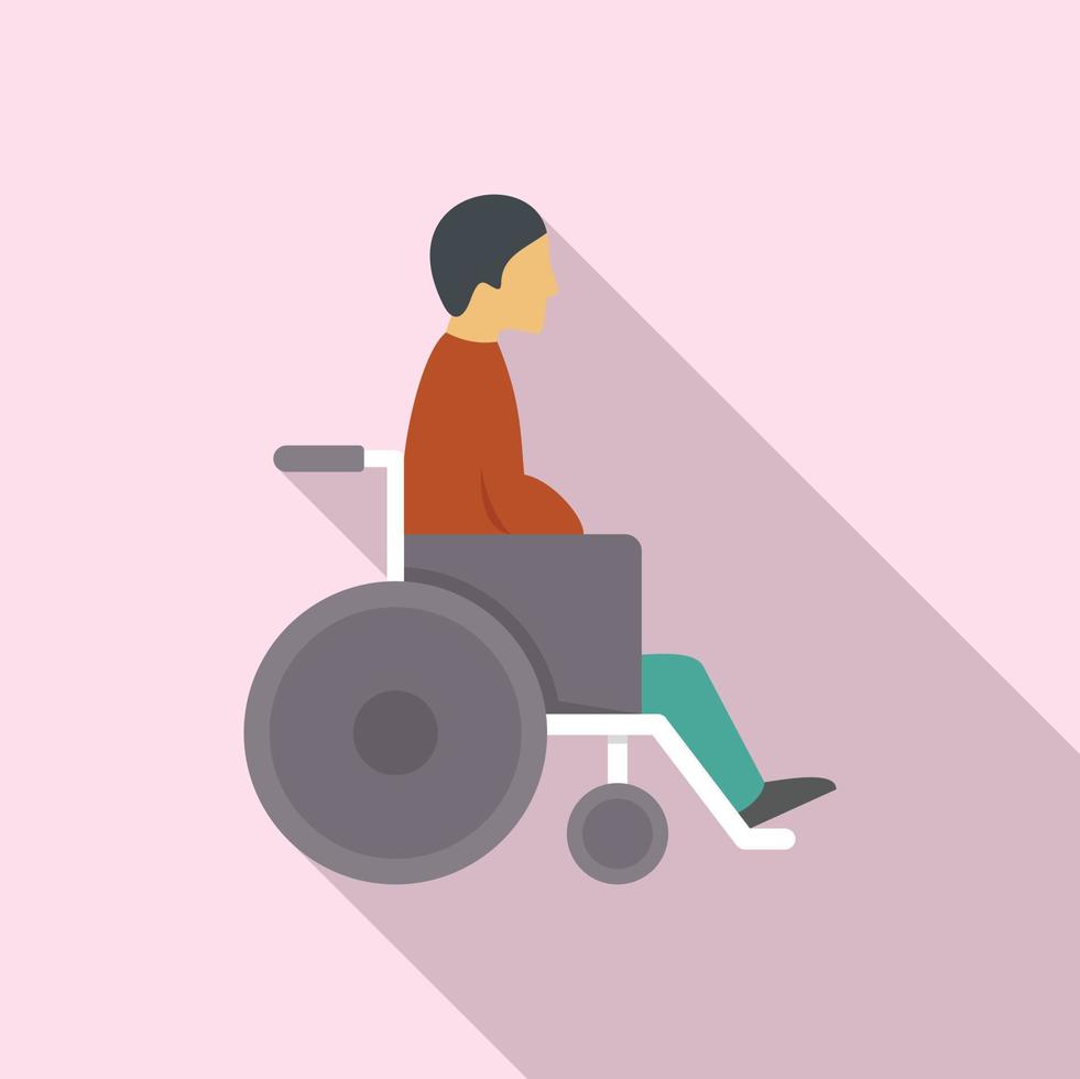 Man in wheelchair icon, flat style vector