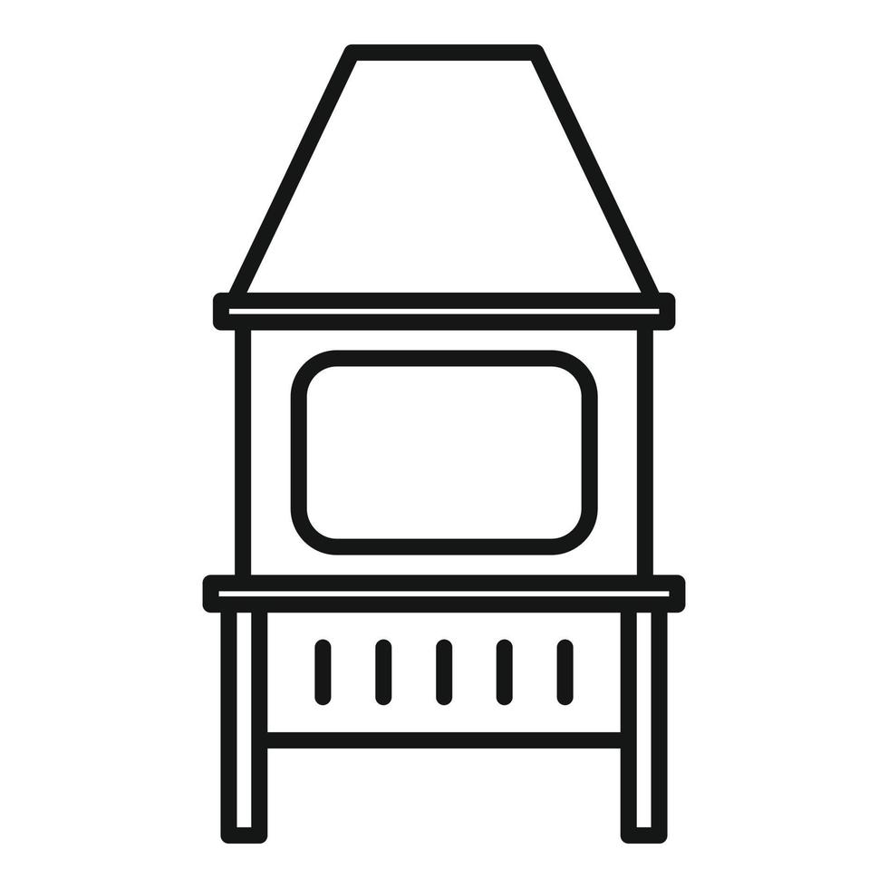 Blacksmith oven icon, outline style vector