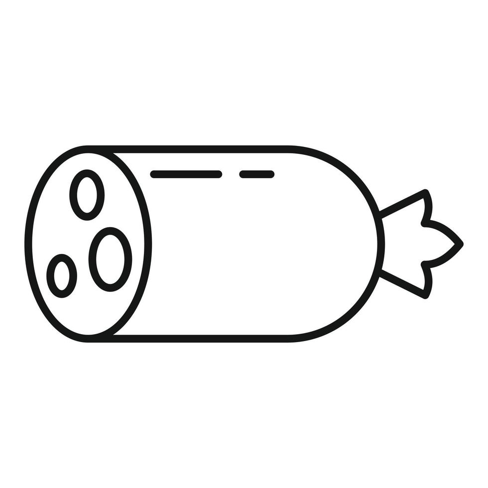Half sausage icon, outline style vector