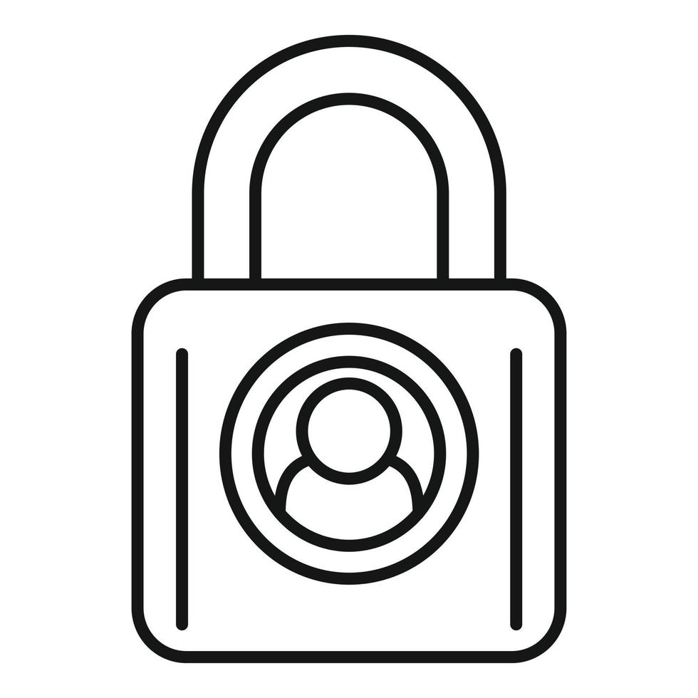 Locked personal information icon, outline style vector