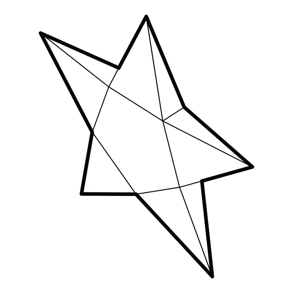 Pointed star icon, outline style vector