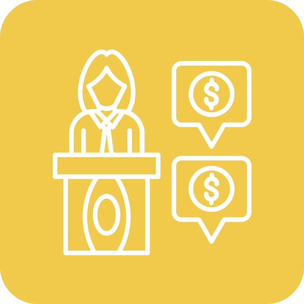 Lecture Line Round Corner Background Icons vector