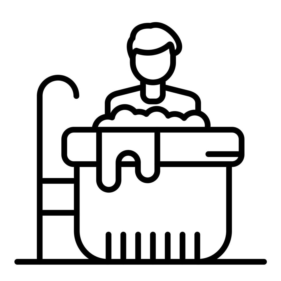 Mud Bath Line Icon vector
