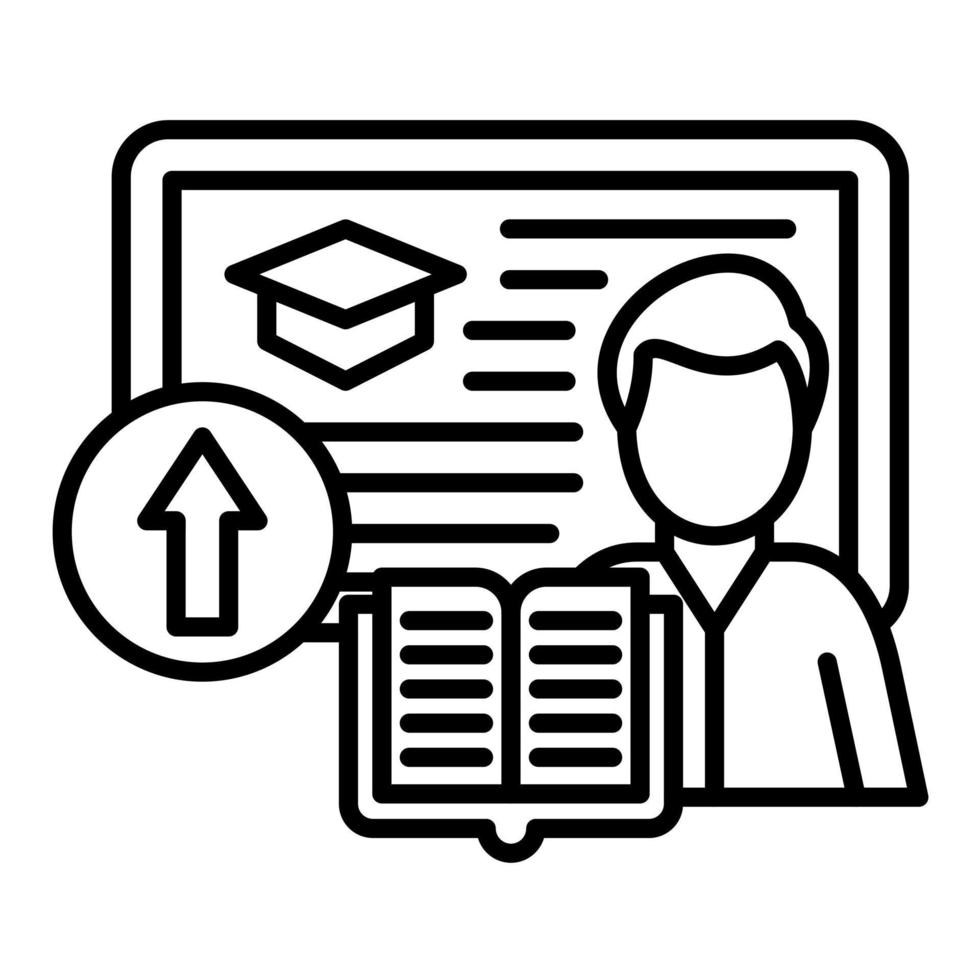 Advanced Coursework Line Icon vector