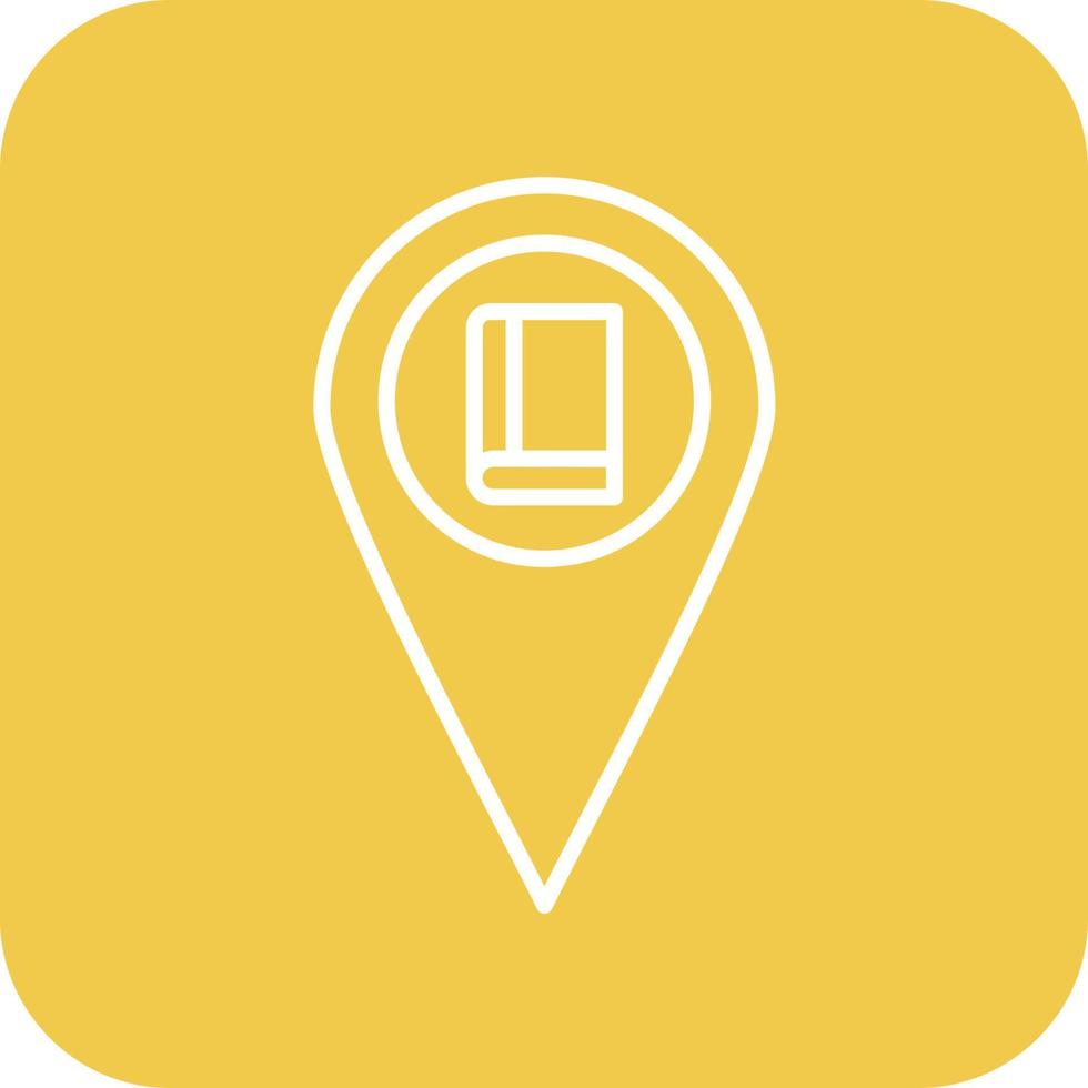 Library Location Line Round Corner Background Icons vector