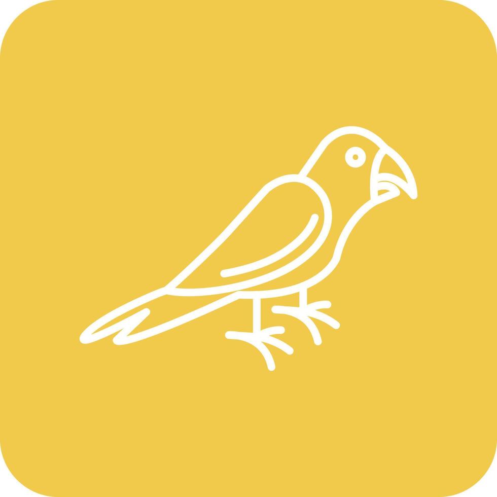Macaw Line Round Corner Background Icons vector