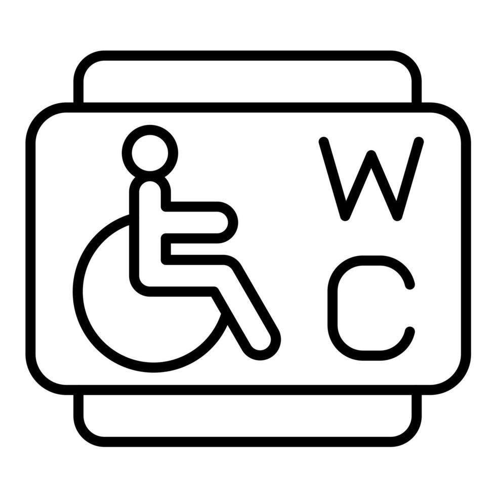 Disabled Toilet Line Icon vector